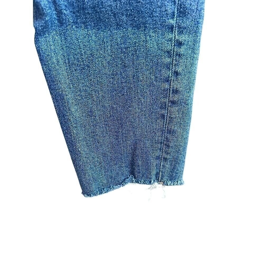 High-Rise Distressed Grlfrnd Karolina Straight Jeans with Raw Hem Size 27 - Picture 5 of 5